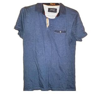 Navy blue medium microstripe polo M shirt